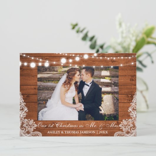 私たちの初めてのクリスマスさんミセス・カー素朴ド シーズンカード (スタンド正面)