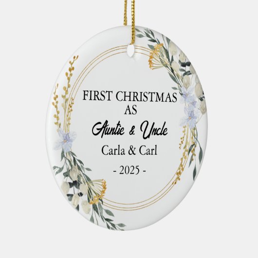 私たちの初めてのクリスマスとして叔母と叔父、ニュー叔母 セラミックオーナメント (右)