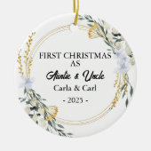 私たちの初めてのクリスマスとして叔母と叔父、ニュー叔母 セラミックオーナメント (正面)