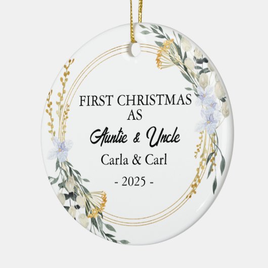私たちの初めてのクリスマスとして叔母と叔父、ニュー叔母 セラミックオーナメント (左)