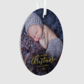 私たちの初めてのクリスマスとして祖父母ゴールドフォイル オーナメント (正面)