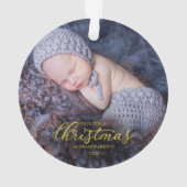 私たちの初めてのクリスマスとして祖父母ゴールドフォイル オーナメント (裏面)