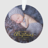 私たちの初めてのクリスマスとして祖父母ゴールドフォイル オーナメント (正面)