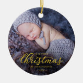 私たちの初めてのクリスマスとして祖父母ゴールドフォイル セラミックオーナメント (正面)