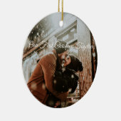 私たちの初めてのクリスマスとカスタム写真 セラミックオーナメント (右)