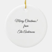 私たちの初めてのクリスマスとカスタム写真 セラミックオーナメント (裏面)