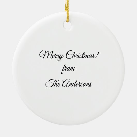 私たちの初めてのクリスマスとカスタム写真 セラミックオーナメント (裏面)