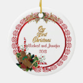 私たちの初めてのクリスマスのオーナメント セラミックオーナメント (裏面)