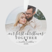 私たちの初めてのクリスマスのカップル2写真 オーナメント (正面)