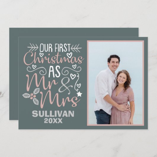 私たちの初めてのクリスマスのクリスマスカード (正面/裏面)