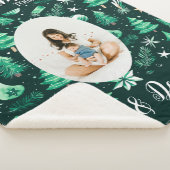 私たちの初めてのクリスマスのベビーマザーグリーン シェルパブランケット (3/4)