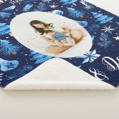 私たちの初めてのクリスマスのベビーマザーブルー シェルパブランケット (3/4)