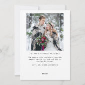 私たちの初めてのクリスマスのミスターとミセスの写真 シーズンカード (裏面)