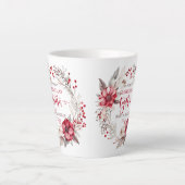 私たちの初めてのクリスマスのリース カフェラテマグ (正面)