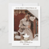 私たちの初めてのクリスマスの一緒素朴写真 シーズンカード (正面)
