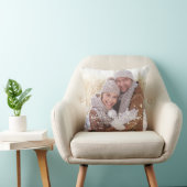 私たちの初めてのクリスマスの両面フォトホリデー クッション (椅子)