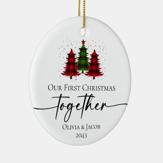 私たちの初めてのクリスマスの写真 セラミックオーナメント (右)