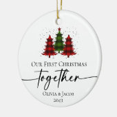 私たちの初めてのクリスマスの写真 セラミックオーナメント (左)