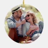 私たちの初めてのクリスマスの写真 セラミックオーナメント (裏面)