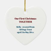 私たちの初めてのクリスマスの写真 セラミックオーナメント (裏面)