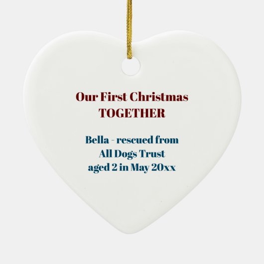 私たちの初めてのクリスマスの写真 セラミックオーナメント