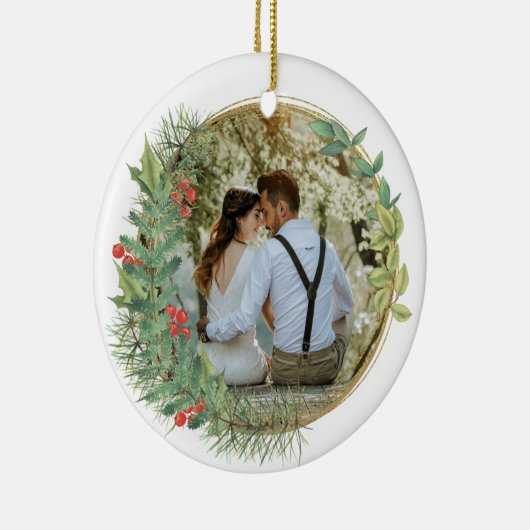 私たちの初めてのクリスマスの写真Mr.とMrs. セラミックオーナメント (右)