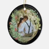 私たちの初めてのクリスマスの写真Mr.とMrs. セラミックオーナメント (左)