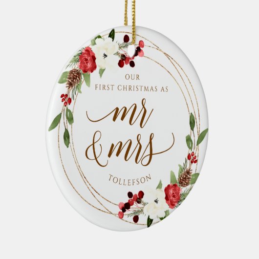 私たちの初めてのクリスマスの新しいクリスマスオーナメント セラミックオーナメント (右)