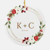 私たちの初めてのクリスマスの新しいクリスマスオーナメント セラミックオーナメント (裏面)