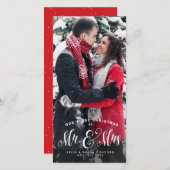 私たちの初めてのクリスマスの新しいホリデーフォトカード シーズンカード (正面/裏面)