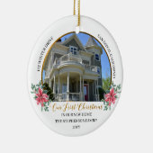私たちの初めてのクリスマスの新しいホームホリデーフォト セラミックオーナメント (右)