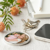 私たちの初めてのクリスマスの新しいママの写真 キーホルダー (側面)