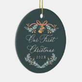 私たちの初めてのクリスマスの新しい写真オーナメント セラミックオーナメント (右)