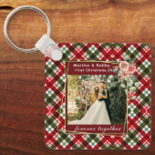 私たちの初めてのクリスマスの新しい写真 キーホルダー (正面)