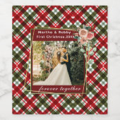 私たちの初めてのクリスマスの新しい写真 ワインラベル (シングルラベル)