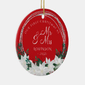 私たちの初めてのクリスマスの新婚クリスマス セラミックオーナメント (右)