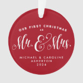 私たちの初めてのクリスマスの新婚旅行 オーナメント (正面)