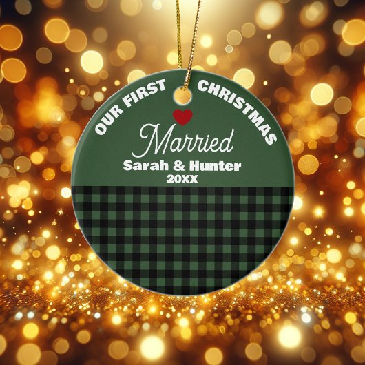 私たちの初めてのクリスマスの結婚 セラミックオーナメント