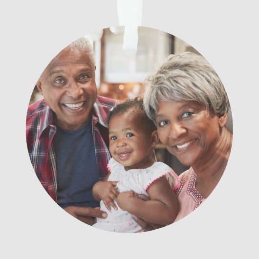 私たちの初めてのクリスマスの緑の写真 オーナメント (裏面)