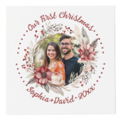 私たちの初めてのクリスマスの花の結婚写真キューブ フォトキューブ (右)