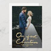 私たちの初めてのクリスマスのMr.&ミセス・ホリデー・フォトカード シーズンカード (正面/裏面)