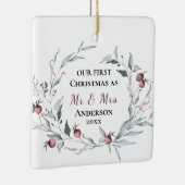 私たちの初めてのクリスマスはウィンターウェディングさん&ミセス セラミックオーナメント (右)