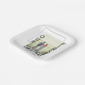 私たちの初めてのクリスマスはカップル名の写真を追加ミニマル ペーパープレート (傾斜あり)