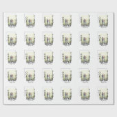 私たちの初めてのクリスマスはカップル名の写真を追加ミニマル ラッピングペーパー (フラット)