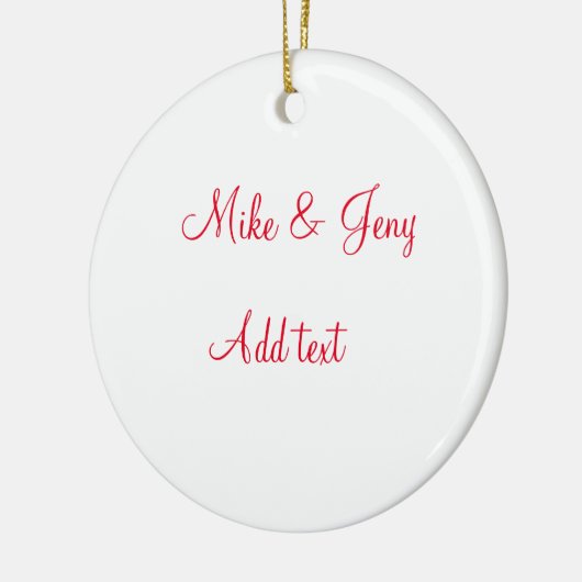 私たちの初めてのクリスマスはカップル名の文字メッセージを追加 セラミックオーナメント (左)