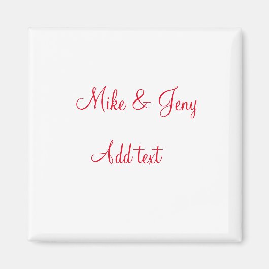 私たちの初めてのクリスマスはカップル名の文字メッセージを追加 マグネット (正面)