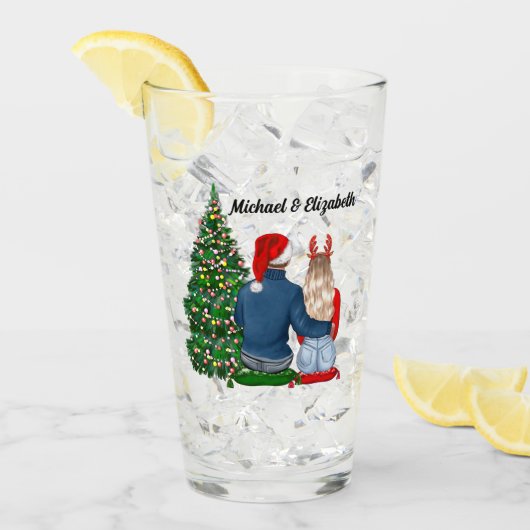 私たちの初めてのクリスマスはカップル結婚したである タンブラーグラス (アイス正面)