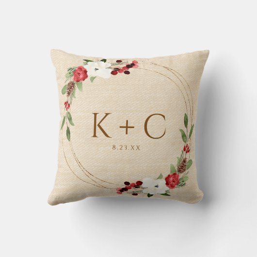 私たちの初めてのクリスマスはクリスマスの冬を新婚 クッション (裏面)