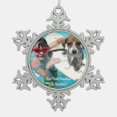 私たちの初めてのクリスマスはクリスマスの飾り スノーフレークピューターオーナメント (正面)