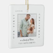 私たちの初めてのクリスマスはクリスマス写真の家族として セラミックオーナメント (右)